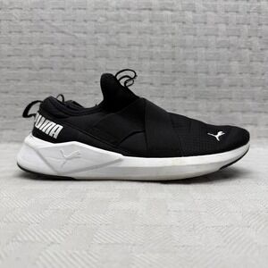 PUMA Shoes Womens Size 8 Black Mesh Slip On Athletic Comfort Sneakers 377441-01